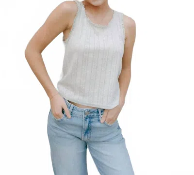 Miou Muse Pointelle Tank Top In Grey In Gray