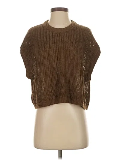 Pre-owned Miou Muse Poncho In Brown