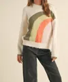 MIOU MUSE RAINBOW SWEATER IN IVORY