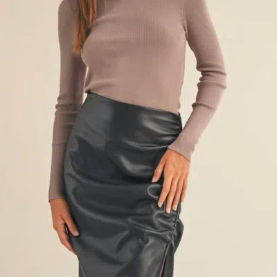 Miou Muse Ribbed Long Sleeve In Grey Mocha In Gray