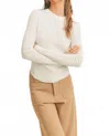 Miou Muse Ribbed Long Sleeve Top In White In White