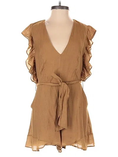 Pre-owned Miou Muse Romper In Tan