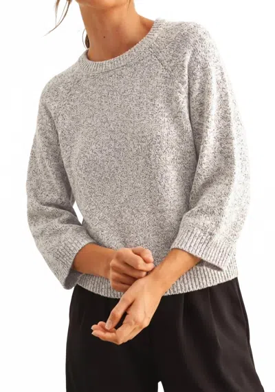 Miou Muse Round Neck Knitted Top In Salt And Pepper In Gray