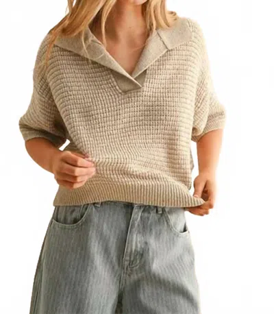 Miou Muse Sabina Knit Top In Beige In Neutral