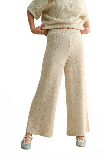 Miou Muse Salt And Pepper Knitted Pants In Neutral