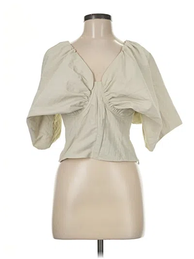 Miou Muse Short Sleeve Blouse In Neutral