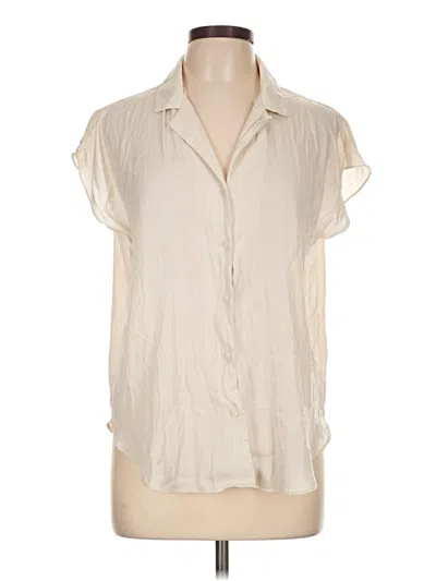 Pre-owned Miou Muse Short Sleeve Blouse In Ivory