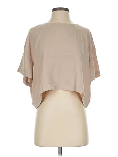 Miou Muse Short Sleeve Blouse In Tan