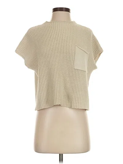 Pre-owned Miou Muse Short Sleeve Turtleneck In Tan