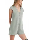 Miou Muse Simply Enjoy Romper In Pale Sage In Gray