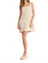 Miou Muse Sleek Linen Mini Dress In Oatmeal In Neutral