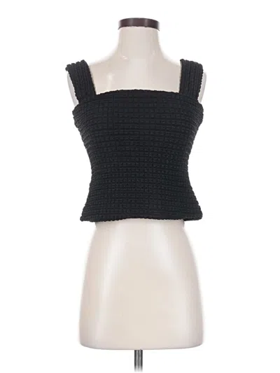 Pre-owned Miou Muse Sleeveless Top Black Square Neckline Tops