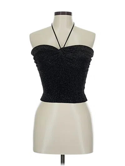 Pre-owned Miou Muse Sleeveless Top Black Strapless Neckline Tops