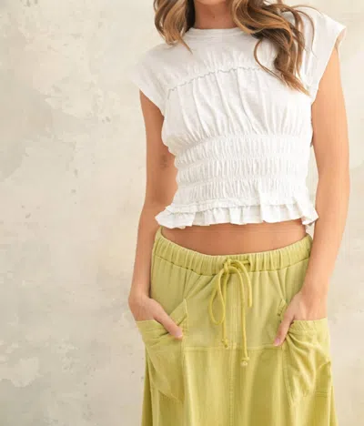 Miou Muse Smock Detail Top In White