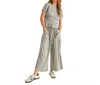 Miou Muse Sophia Smocking Detail Top In Gray