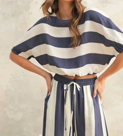 MIOU MUSE SOUTH OF FRANCE TOP IN NAVY