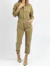 MIOU MUSE SPELLBOUND UTILITY JUMPSUIT IN WASHED OLIVE