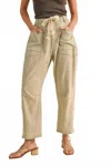 Miou Muse Stripe Cotton Pants In Cream In Gray