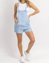 MIOU MUSE STAPLE DENIM SHORT OVERALL IN CHAMBRAY