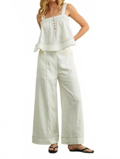 Miou Muse Stitch Detailed Sleeveless Top In White