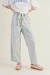 Miou Muse Stripe Barrel Pants In Blue White In Blue