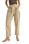Miou Muse Stripe Cotton Pants In Cream In Neutral