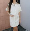 Miou Muse Stripe Jacket In Blue/off White