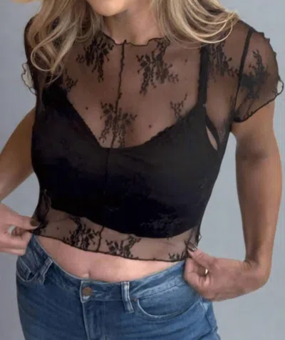 Miou Muse Summer Nights Lace Top In Black