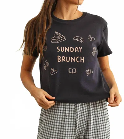 Miou Muse Sunday Brunch Embroidered Top In Black