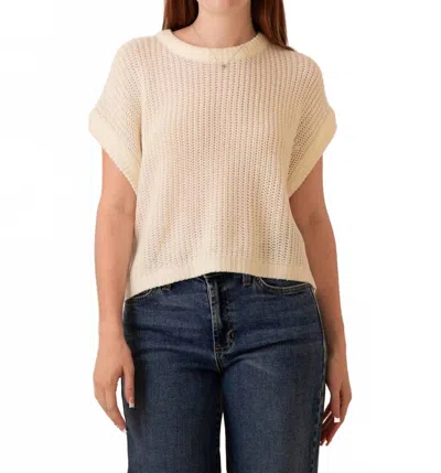 Miou Muse Sutton Knit Top In Off White In Neutral