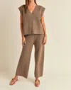 Miou Muse Cozy Combo Knit Loungewear Set In Brown In Brown