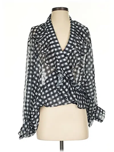 Pre-owned Miou Muse Tank Top Gray Tie Neck Tops