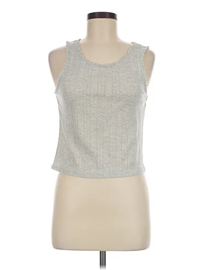 Pre-owned Miou Muse Tank Top Silver Halter Neckline Tops