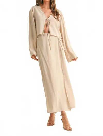 Miou Muse Tencel Long Wrap Skirt In Beige In Neutral