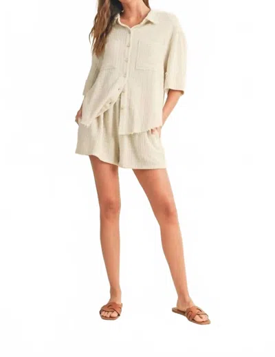 Miou Muse Textured Gauze Shirt In Oatmeal In Neutral
