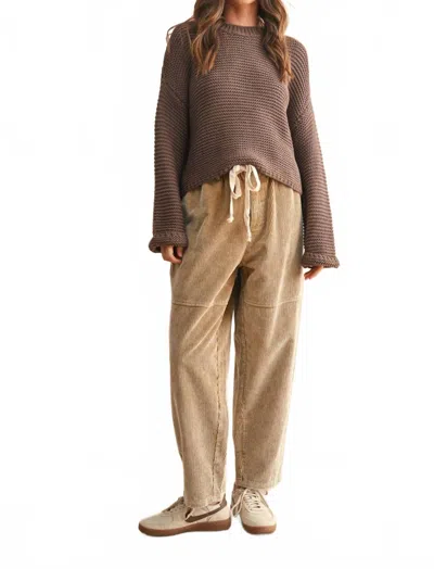 Miou Muse Textured Knit Sweater In Chocolate In Brown