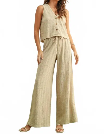 Miou Muse Textured Wide-leg Pant In Silt In Multi
