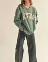 MIOU MUSE THE LONDON PATCH SWEATSHIRT IN EMERALD
