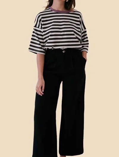Miou Muse Tiana High Waisted Pleated Trousers In Black