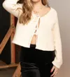 Miou Muse Tie Front Cardigan In Beige In Beige