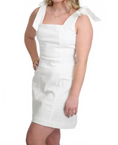 Miou Muse Tie Shoulder Mini Dress In White