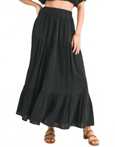 Miou Muse Tiered Banding Skirt In Black