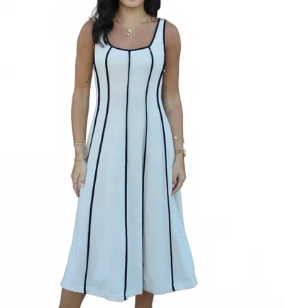 Miou Muse Tori Contrast Maxi Dress In White