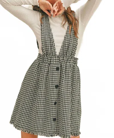 Miou Muse Tweed Dress In Black/white