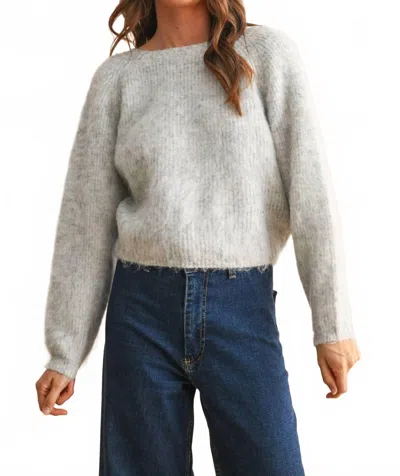 Miou Muse Twist & Turn Reversible Sweater In Heather Grey In Gray