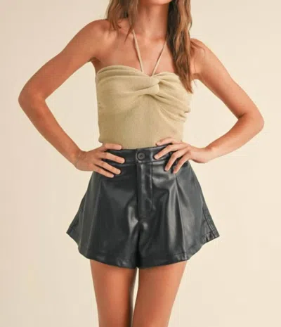 Miou Muse Twist Front Top In Beige