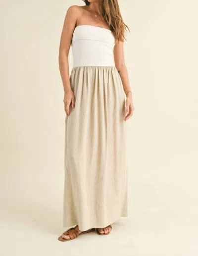 Miou Muse Vineyard Hills Linen Dress In White/oatmeal In Neutral | ModeSens