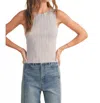 Miou Muse Viscose Ribbed Top In Gray Lilac In Multi