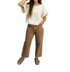 Miou Muse Washed Color Pants In Mocha In Brown