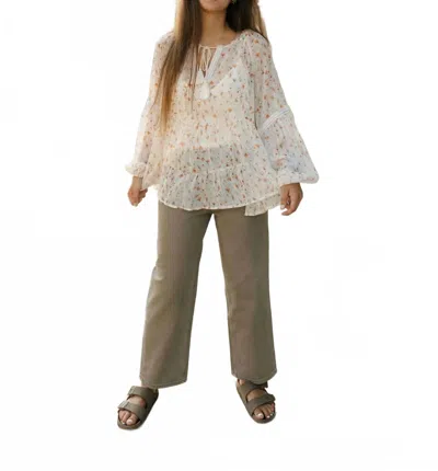 Miou Muse Washed Color Pants In Olive In Multi